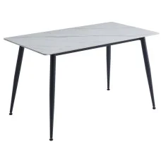 Ceramic dining table TM-100 white marble black